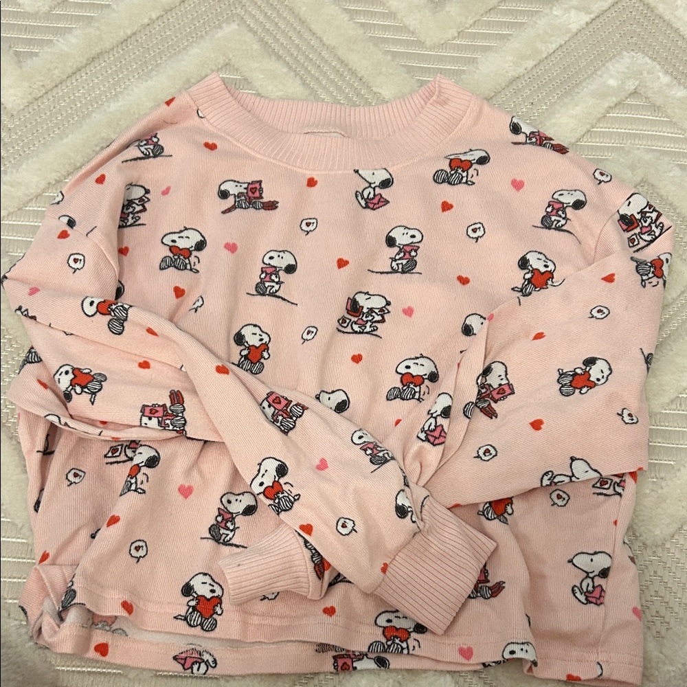 American Eagle Outfitters Pink Snoopy Lounge Top